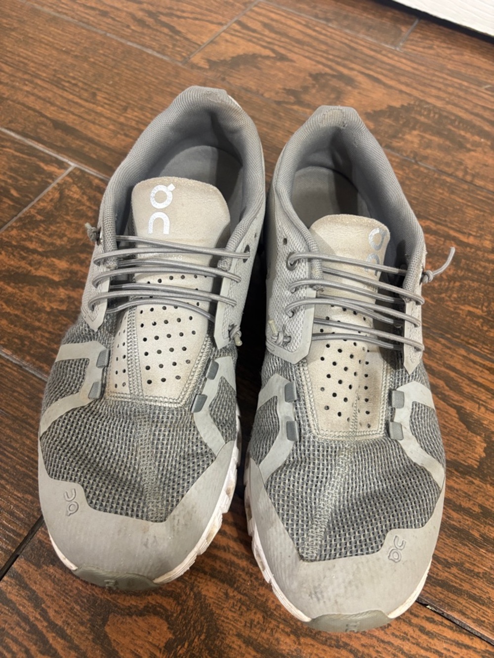 On Running Light Gray Mesh Trainers